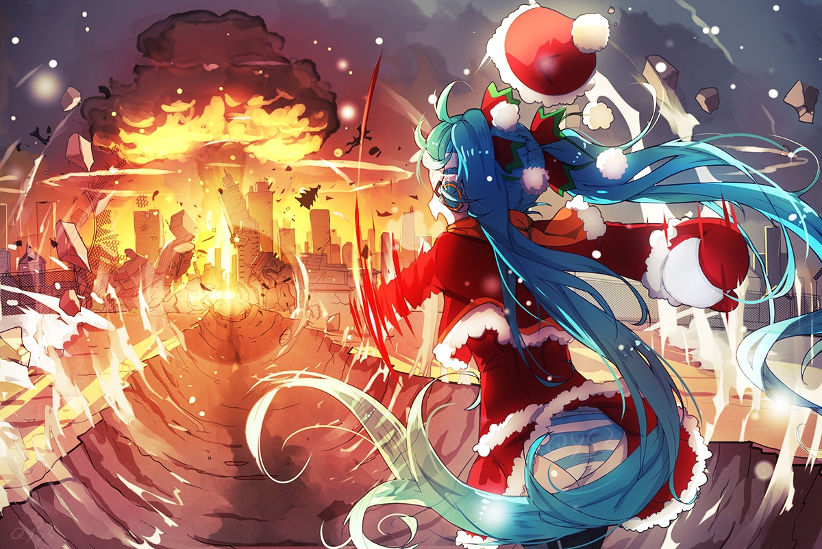 动漫艺术中的角色风采 初音未来泳装与警服壁纸精赏